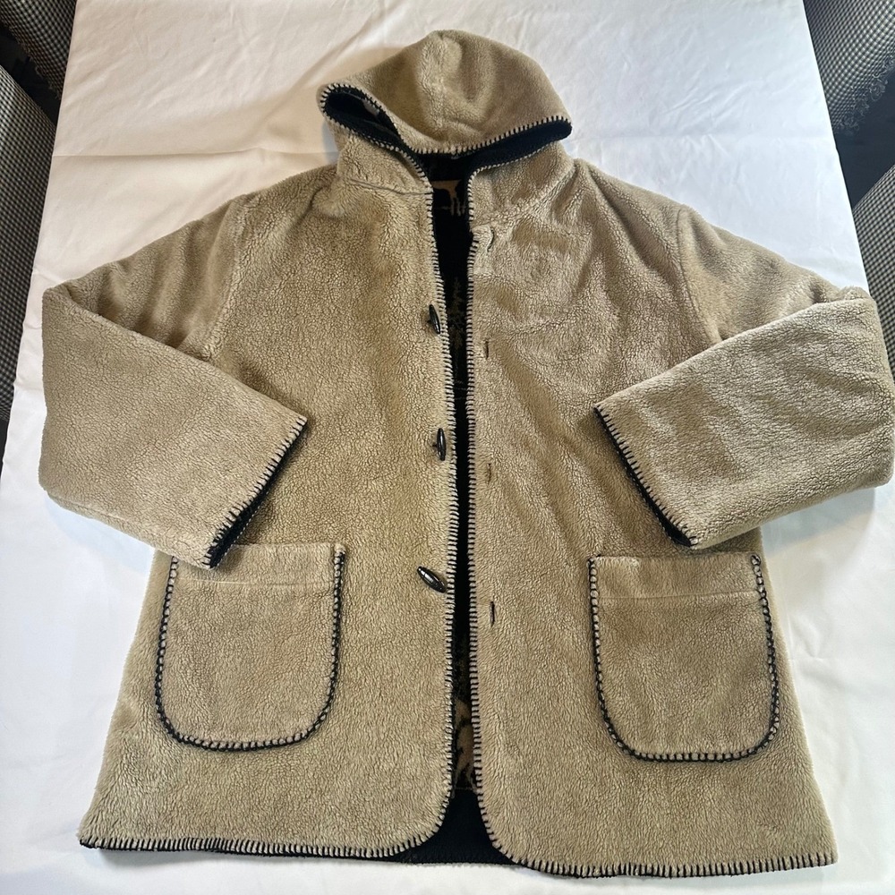 Alpine Studio Reversible Hooded Fleece Jacket Women's XL Cozycore Cottagecore - Picture 2 of 13